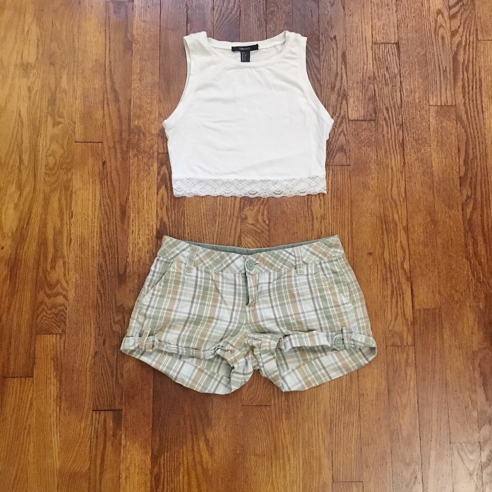 Aeropostale Green Plaid Shorts- Size 1/2